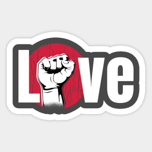 Love Raised Fist Sticker